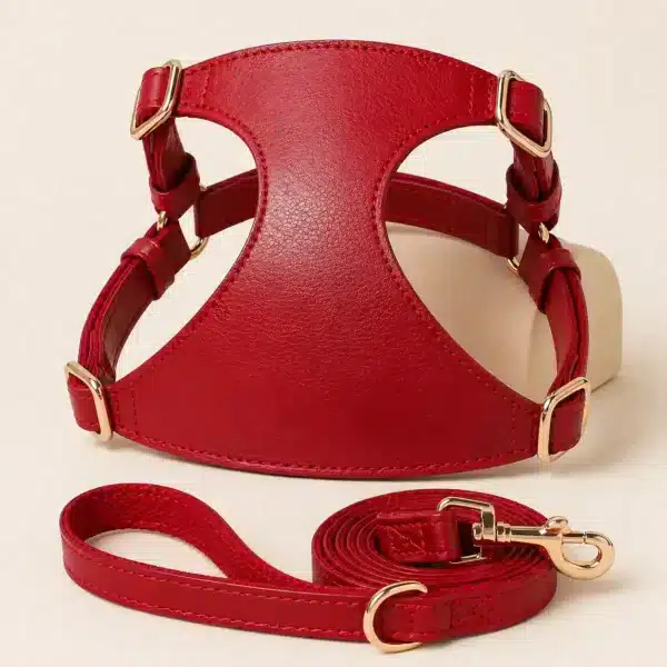 Harnais chien cuir luxe