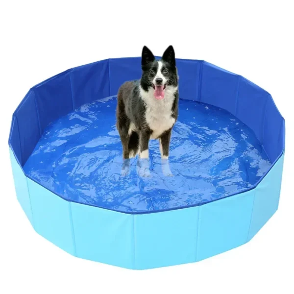 Piscine pliante mobile en PVC pour animaux de compagnie, baignoire pour grands et petits chiens, fournitures de livres, piscine de sable pour chat 8