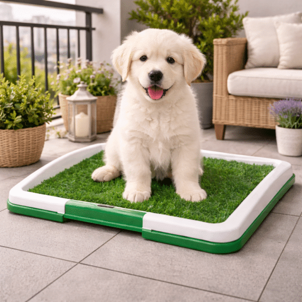 Litière pour chien sur terrasse