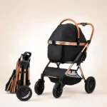Poussette pour chihuahua rose gold