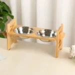 Porte gamelle pour chien en bois 7