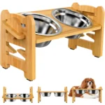 Porte gamelle pour chien en bois 2