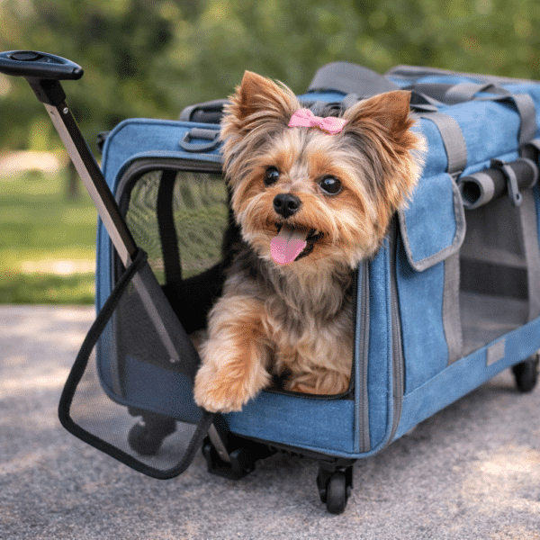 Caisse de transport à roulette pour chien