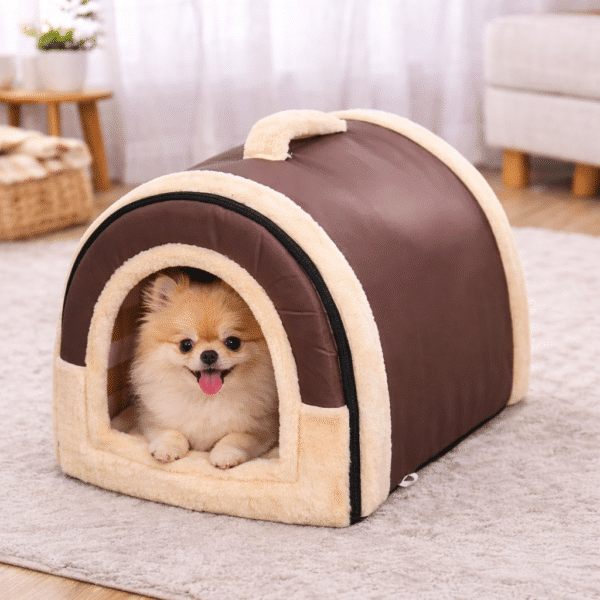 Niche d'intérieur pour chien Marron