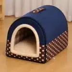 Niche d’intérieur pour chien bleu et marron