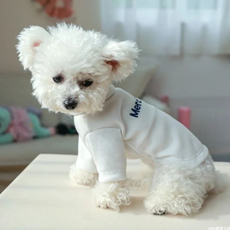 Pull artificiel astique avec Lettres Blanches pour Animaux de Compagnie, Chemise de Base Adaptée aux Chiens de Petite et Moyenne Taille, Printemps et Automne, 1 Pièce 8
