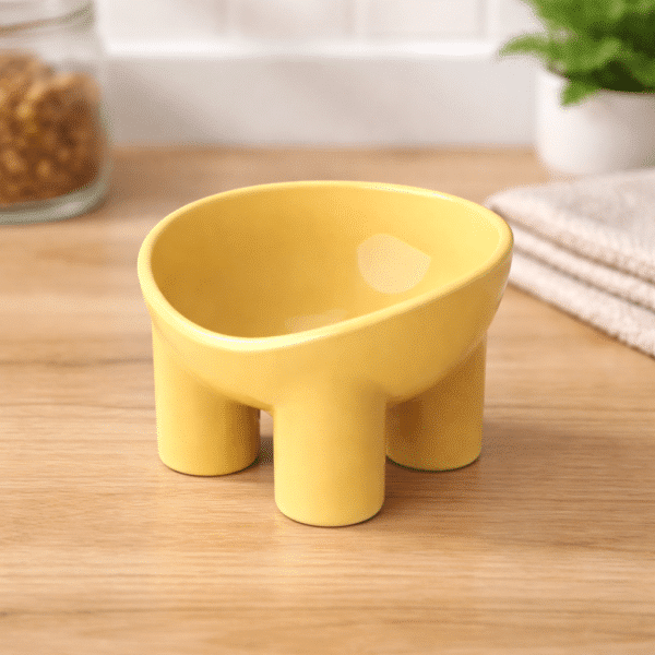 Gamelle chien surélevée jaune pâle