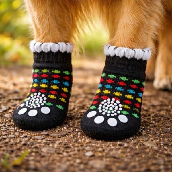 Chaussette antiderapante pour vieux chien