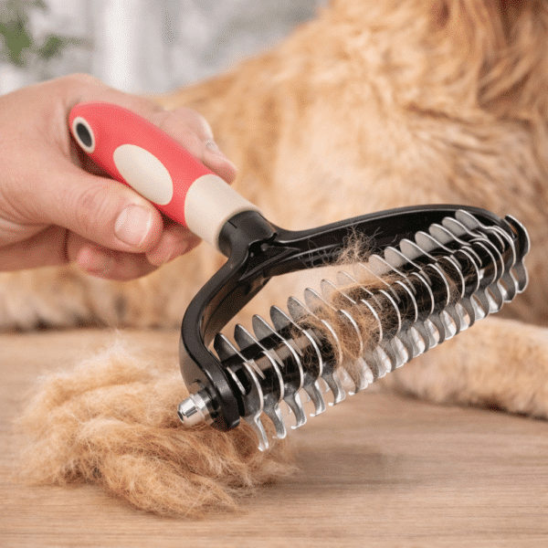 Brosse pour chien poil long Rouge