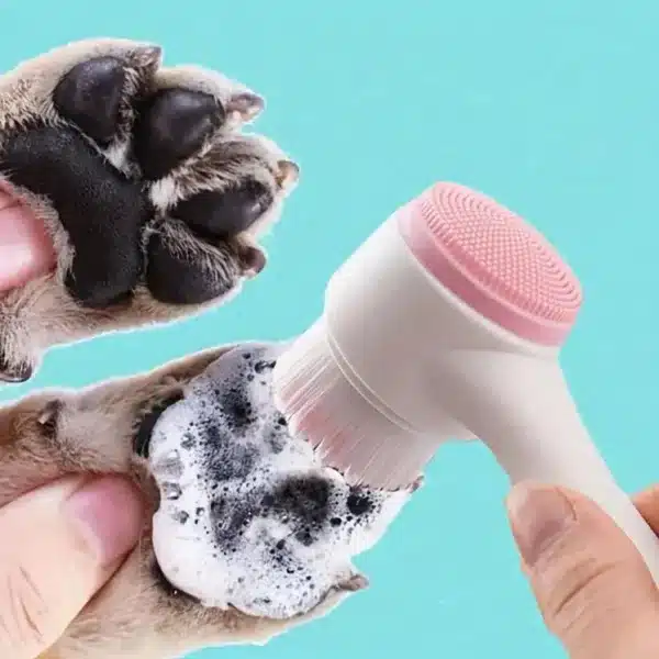 Brosse de nettoyage et de massage en silicone pour pattes d'animaux de compagnie, outil de toilettage pour chien, griffes de combat saines, 1 pièce 1