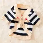 Cardigan à rayures hautes pour animaux de compagnie, vêtements pour chiens, pull chaud, manteau doux pour chihuahua, vêtements à la mode pour chaton, hiver 1