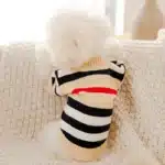 Cardigan à rayures hautes pour animaux de compagnie, vêtements pour chiens, pull chaud, manteau doux pour chihuahua, vêtements à la mode pour chaton, hiver 4