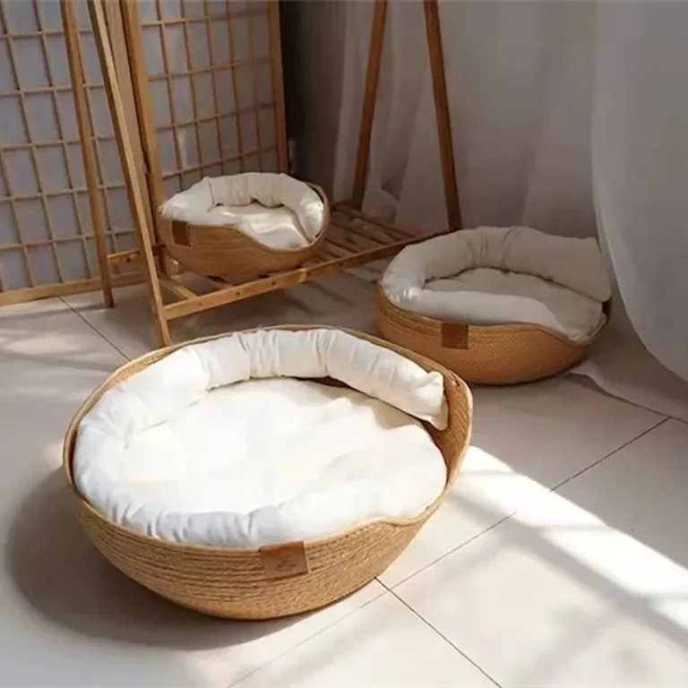 Polymères imperméables pour animaux de compagnie, lit pour chien, canapé, tissage en bambou fait à la main, paniers de accent confortables, maison de couchage, coussin parfait, 4 saisons 4