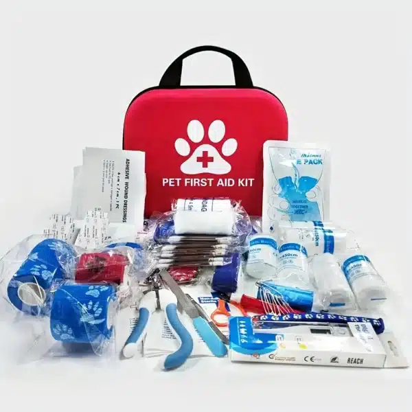 Trousse de premiers soins portable pour animaux de compagnie, fournitures médicales, voyage en plein air, camping, Oligemergency, chien et chat, 61 pièces 1