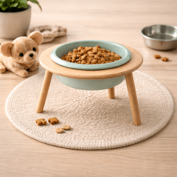 Gamelle sur pieds en bois pour chien