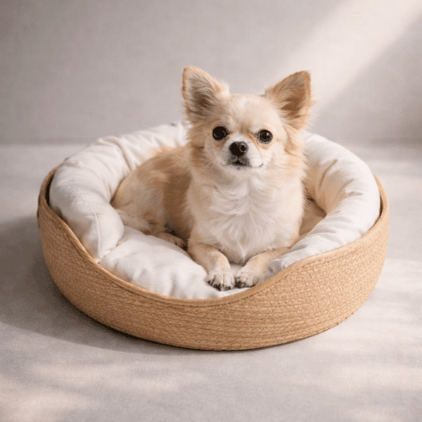 Panier en rotin et bambou  pour petit chien