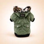 Doudoune avec poche et capuche fourrure pour chihuahua