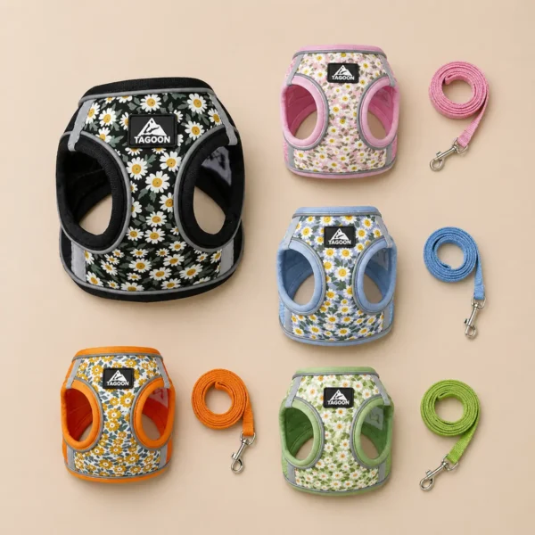 Harnais pour spitz fleurs