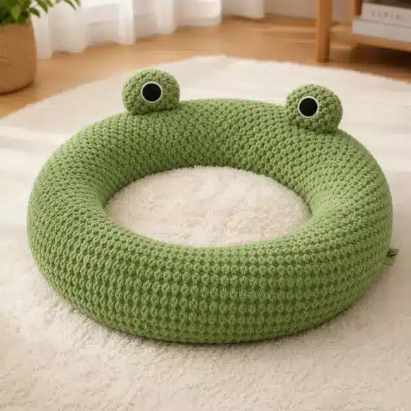 Panier petit chien rond avec œil de grenouille