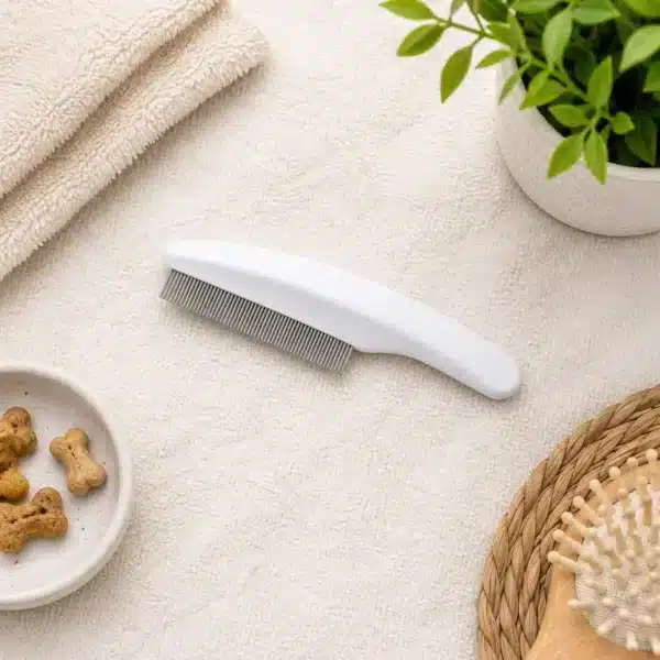 Peigne à puces en acier inoxydable pour chien