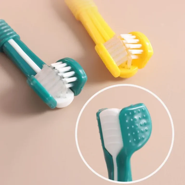 Brosse à dents en plastique pour animaux de compagnie, 3 côtés, remodelage de la mauvaise haleine, livres de tartre, soins dentaires, bouche, chat, chien 4