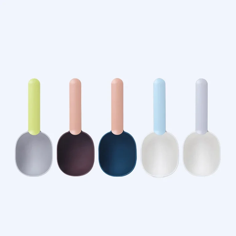 Nourriture multifonctionnelle pour chien et chat, pelle, cuillère d'alimentation, sac scellé, Clip, tasse à mesurer créative, conception incurvée, facile à nettoyer 2