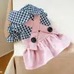 PETCIRCLE – vêtements pour chiens, robe à carreaux à boutons noirs pour petits et moyens chiens, chat, vêtements de printemps et d'été pour animaux de compagnie, fournitures de Costume pour chiens, jupe 3