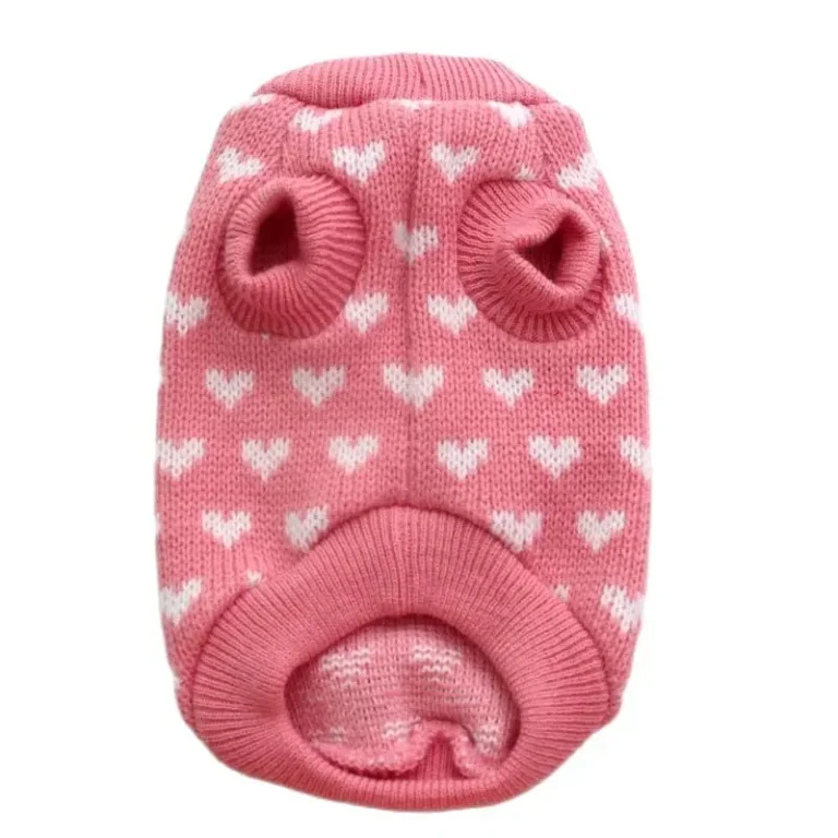 XKSRWE coeurs chien pull pour animaux de compagnie pull chat chiot manteau veste vêtements chauds 5 tailles 2