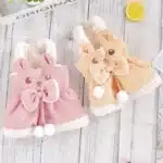 Robes en velours côtelé pour chiens, pull perforé pour animaux de compagnie, olympiques Chihuahua, nœud d'ours, rose, jaune, fille, garçon, femme, XS, 2XL, chiot, hiver 2
