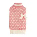 Pull à col rond en tricot élastique pour animaux de compagnie, pull papillon, coeur d'amour, rouge, rose, Leon's Day, Bichon, Bulldog, M46 3