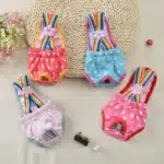 Dot Denim chien femme Shorts pantalons pour petits chiens moyens Chihuahua Pinscher culotte physiologique mascotas sous-vêtements accessoires 5