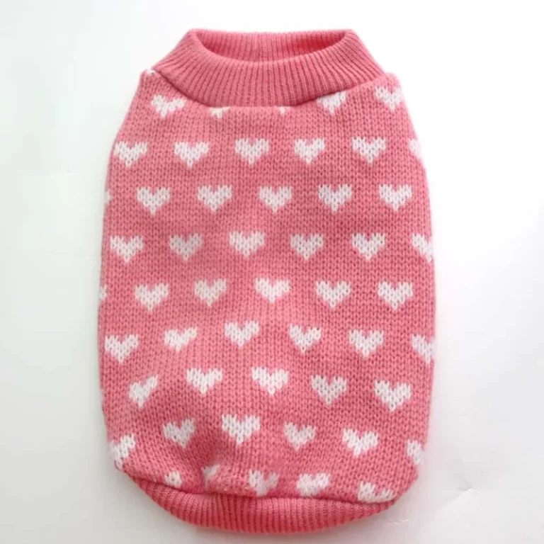 XKSRWE coeurs chien pull pour animaux de compagnie pull chat chiot manteau veste vêtements chauds 5 tailles 7