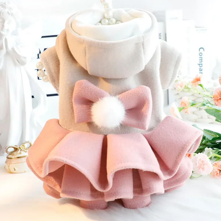 Tenue d'optique pour animaux de compagnie, jupe princesse en laine pour chat, jupe tutu pour petit chien, ours en peluche, manteau pour animaux de compagnie, robes pour petits chiens, automne, hiver 1