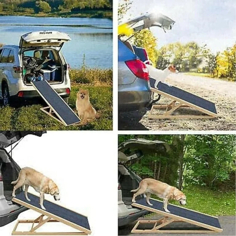 Rampe en bois massif pour animaux de compagnie, échelle pour chien de voiture, rampe pour animaux de compagnie légère, accès à la surface 6