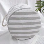 Panier à jouets pliable rayé pour animaux de compagnie, 1 pièce, boîte de rangement pour jouets pour chien avec poignée en corde tissée 2