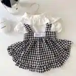 Robe d'été pour animaux de compagnie, pour petits chiens, jupe à bretelles à carreaux, chat mignon, robe de princesse de luxe, chemise pour animaux de compagnie, Chihuahua, vêtements pour chiens 5