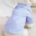 Vêtements pour chiens de compagnie chemises rayées à nœud papillon mince été bleu mode Chihuahua chemise à rayures pour petits chiens vêtements en gros 6