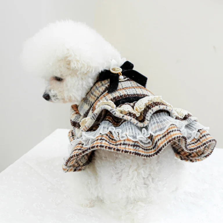 Vêtements pour animaux de compagnie, robe Maillard de printemps et d'automne, robe de princesse de mariage adaptée aux chiens de petite et moyenne taille, 1 pièce 2
