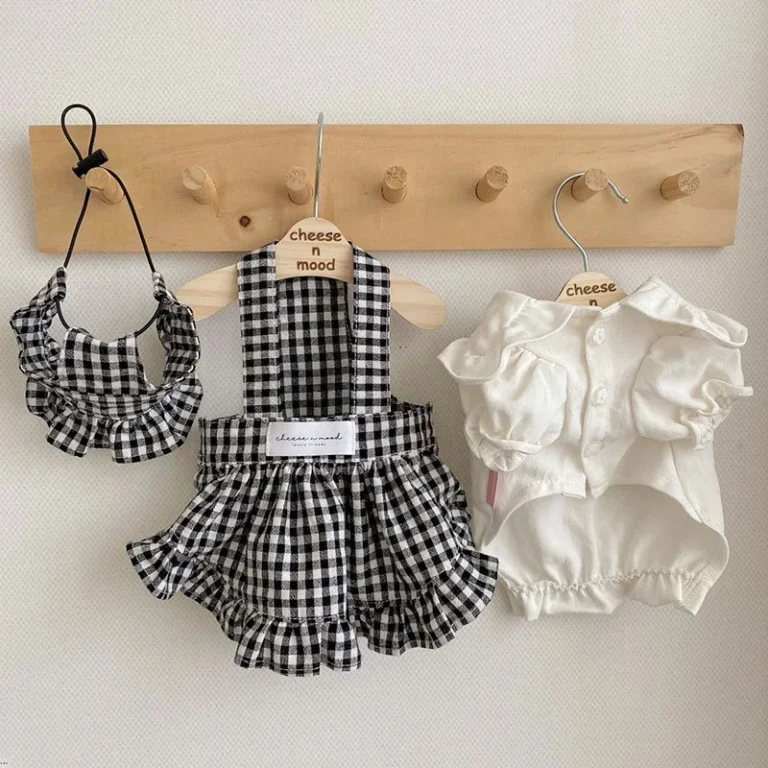 Robe d'été pour animaux de compagnie, pour petits chiens, jupe à bretelles à carreaux, chat mignon, robe de princesse de luxe, chemise pour animaux de compagnie, Chihuahua, vêtements pour chiens 1