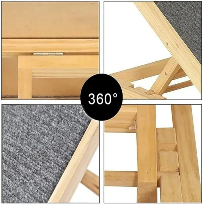Rampe en bois massif pour animaux de compagnie, échelle pour chien de voiture, rampe pour animaux de compagnie légère, accès à la surface 4