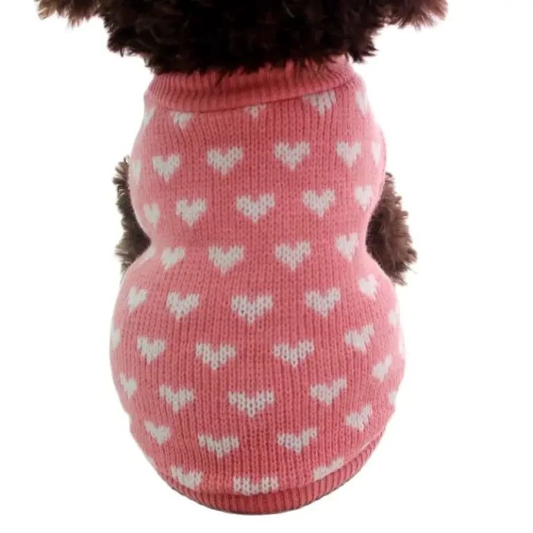 XKSRWE coeurs chien pull pour animaux de compagnie pull chat chiot manteau veste vêtements chauds 5 tailles 3
