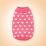 Pull rose avec coeurs blanc pour petit chien
