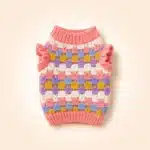 Pull tricoté à fleurs pour chien