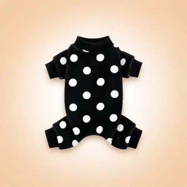 Pyjama à pois noir et blanc chihuahua