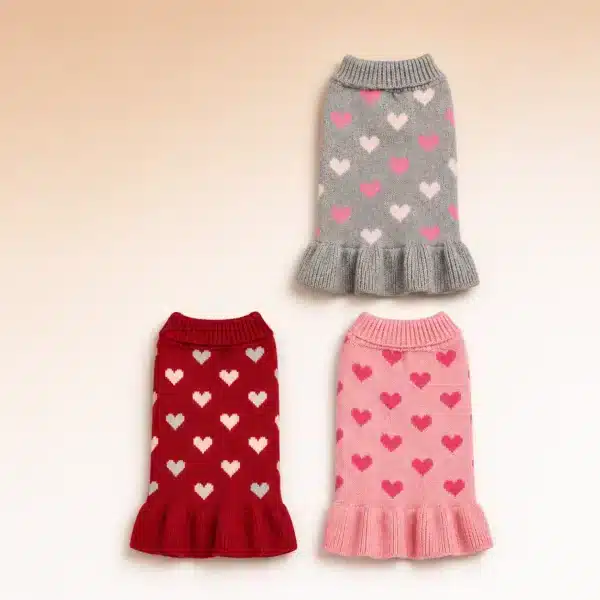 Robe pull à coeur pour chihuahua