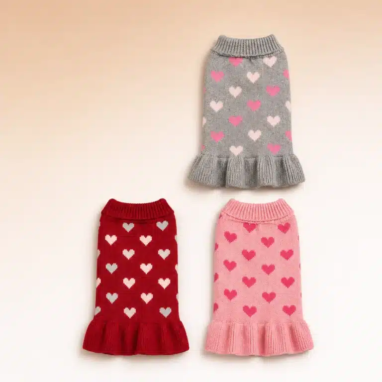 Robe pull à coeur pour chihuahua
