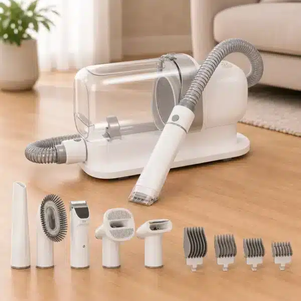Aspirateur avec kit de toilettage pour chien