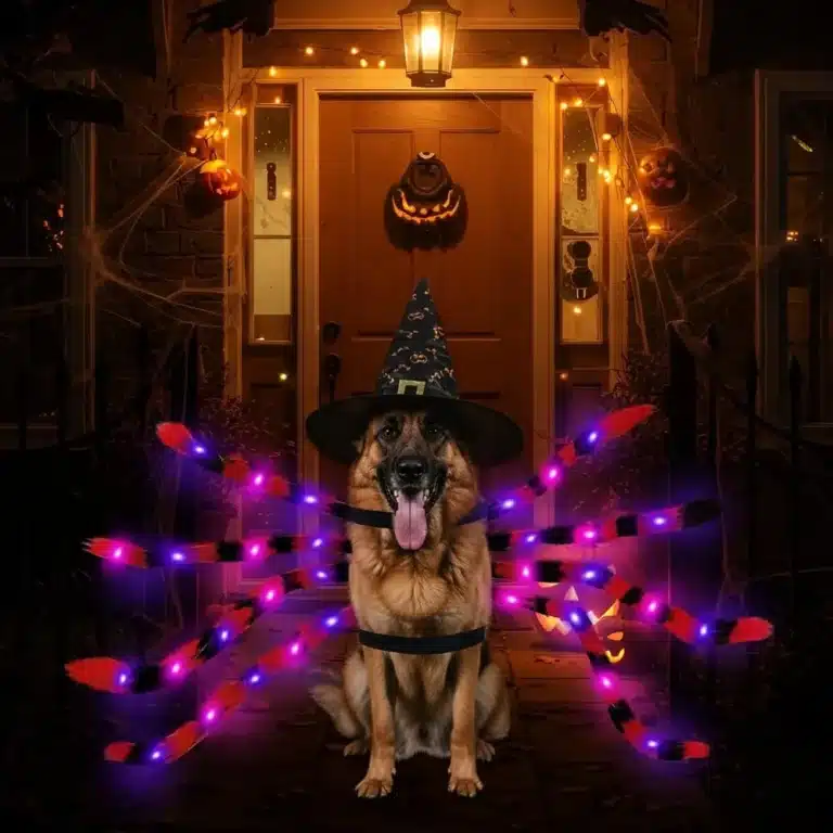 Costume halloween arraignée lumineux chien 3