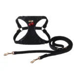 Harnais cuir cerise petit chien 2