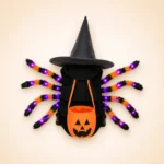 Costume halloween arraignée lumineux chien